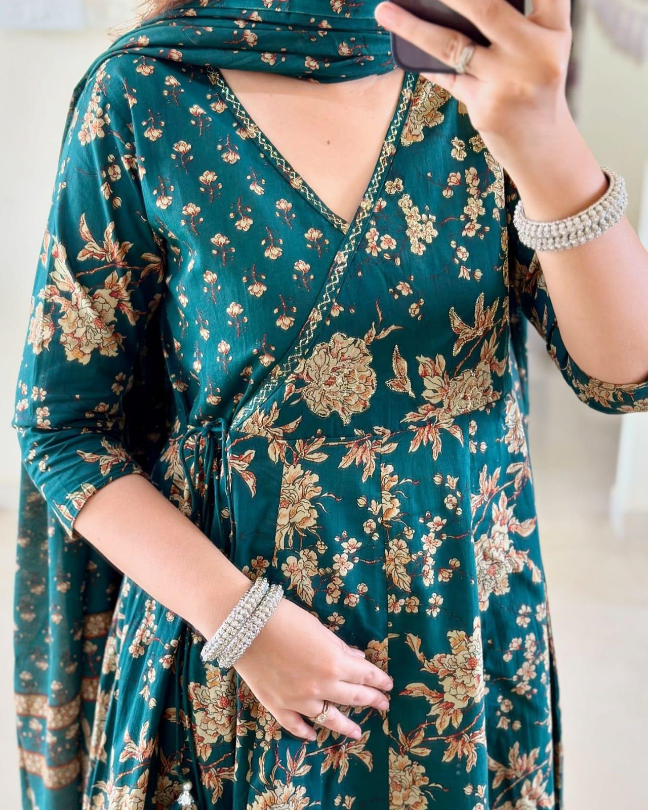 Tanawana Wine Dark  Green  Suit Set