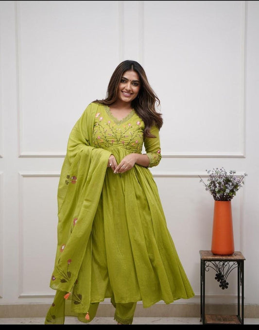 Tanawana Wine lemon Green  Suit Set