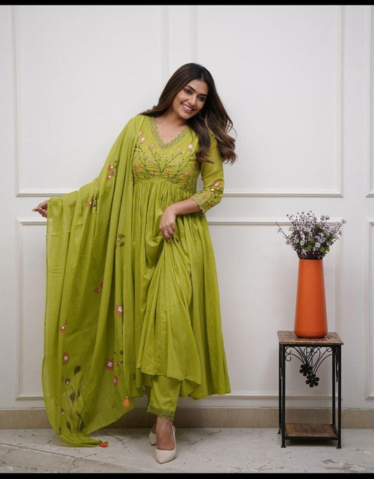 Tanawana Wine lemon Green  Suit Set