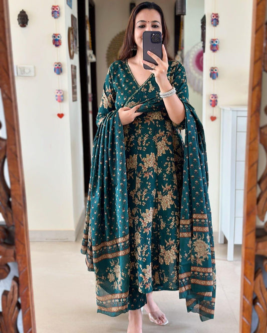 Tanawana Wine Dark  Green  Suit Set